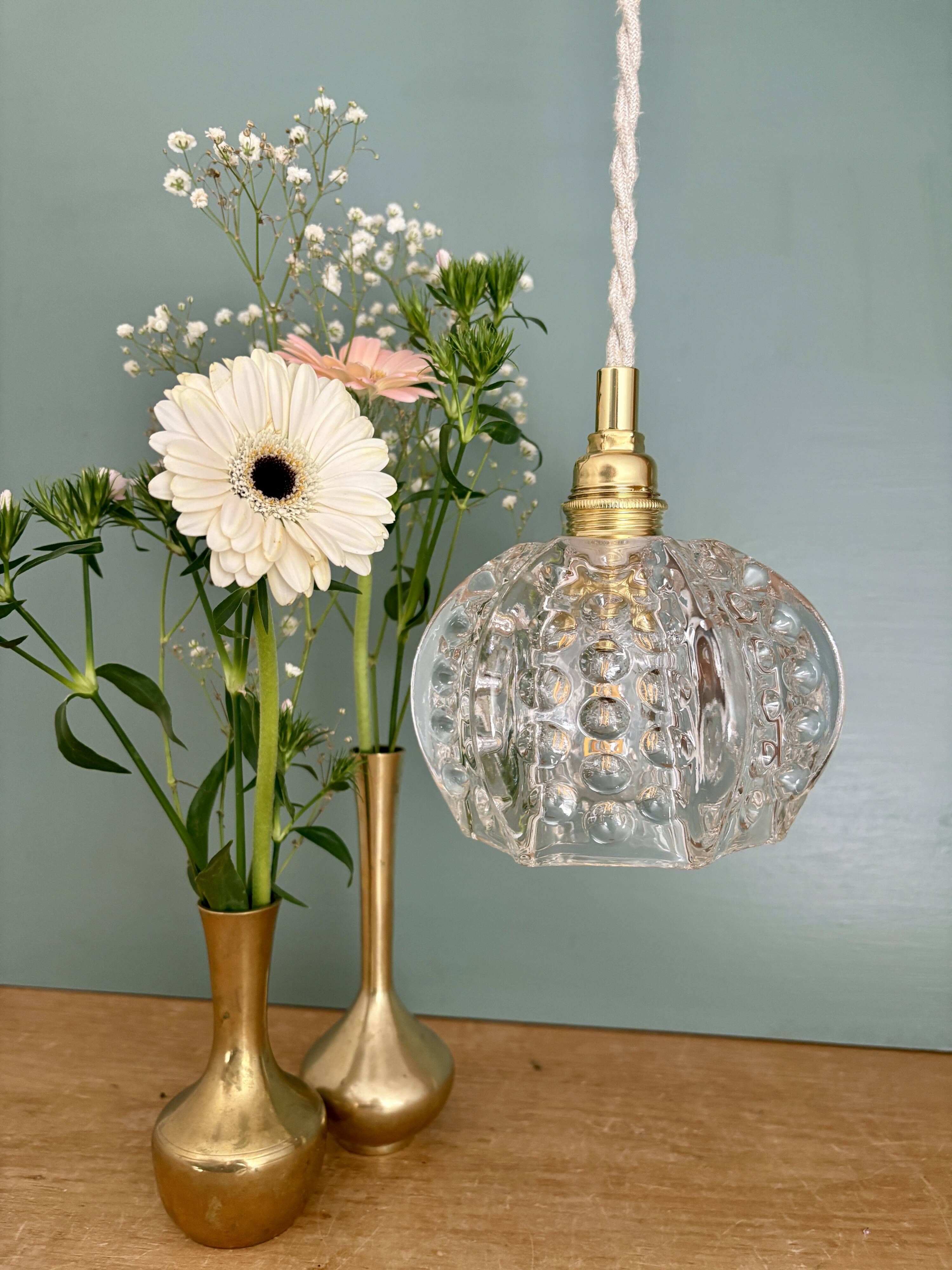Vintage glass suspension globe