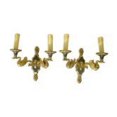 Pair of “Aux Cygnes” wall lights by Lucien Gau in Paris