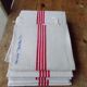 Old linen - 5 towels in métis, red stripes - 0111