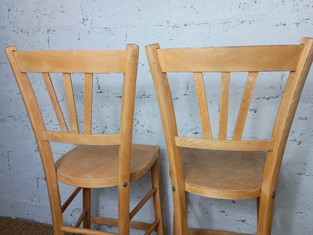 Paire de chaises bistrot hautes années 50