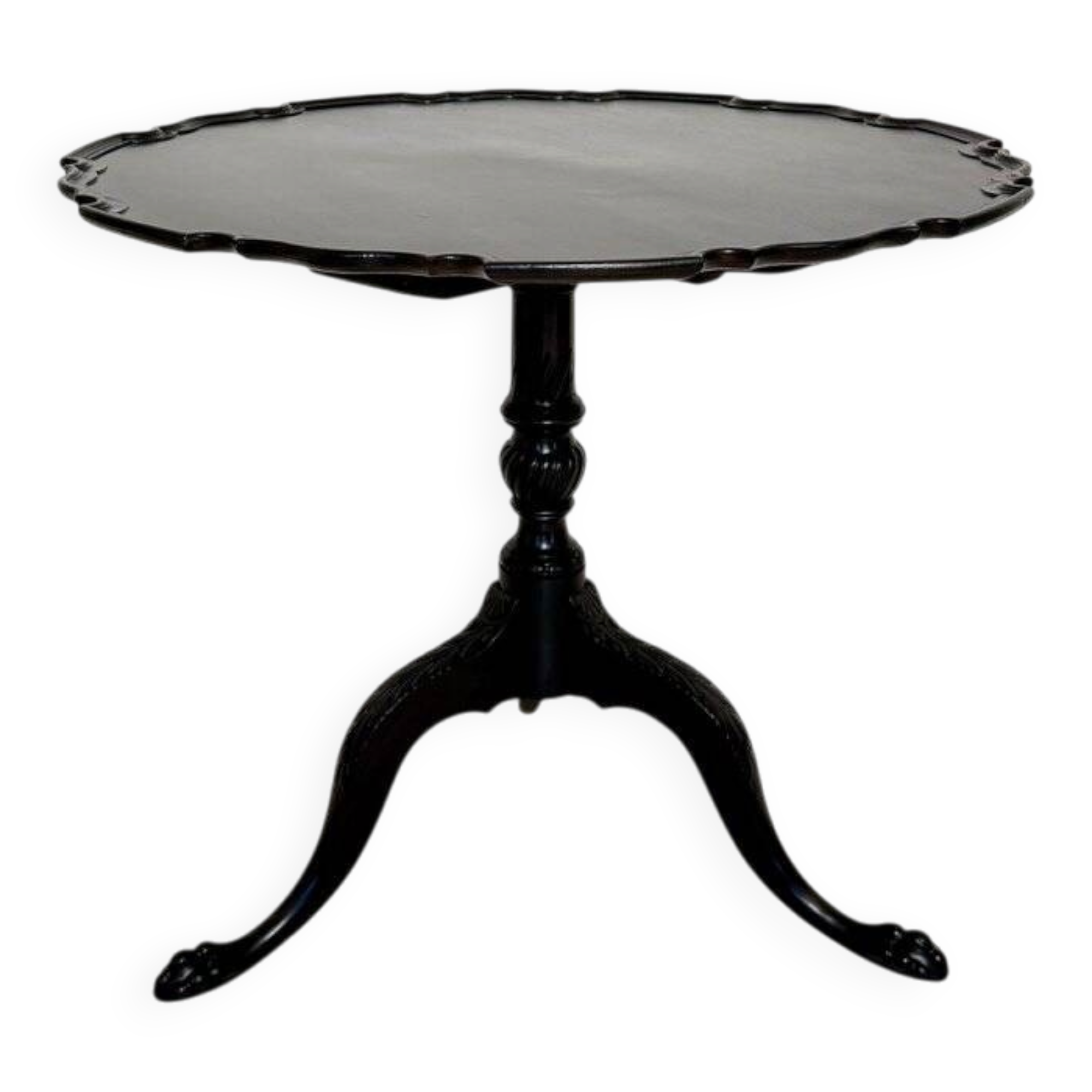Carved vintage tripod side table, 1940s