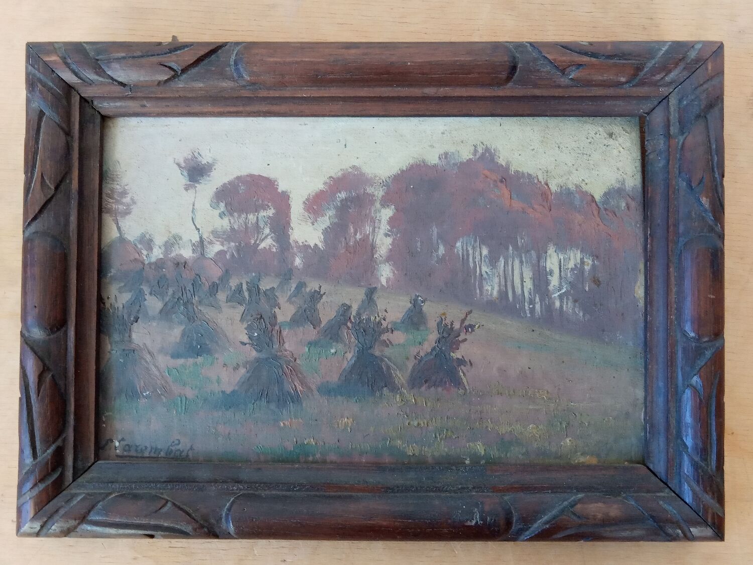 Landscape, oil on cardboard, late 19th century