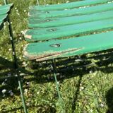 Set of 4 folding garden chairs - vintage green