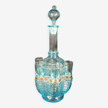 Blue Art Nouveau carafe