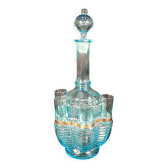 Blue Art Nouveau carafe