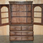19th-century Anglo-Indian colonial hardwood library on a chest of drawers.