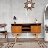 vintage oak desk with a Scandinavian look
