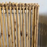 Pair of bamboo and canvas lamps year 70-80