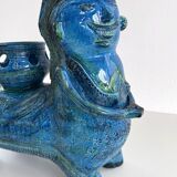 Aldo Londi for Bitossi Rimini Blu Ceramic Plant Centaur Sculpture, Italy, 1