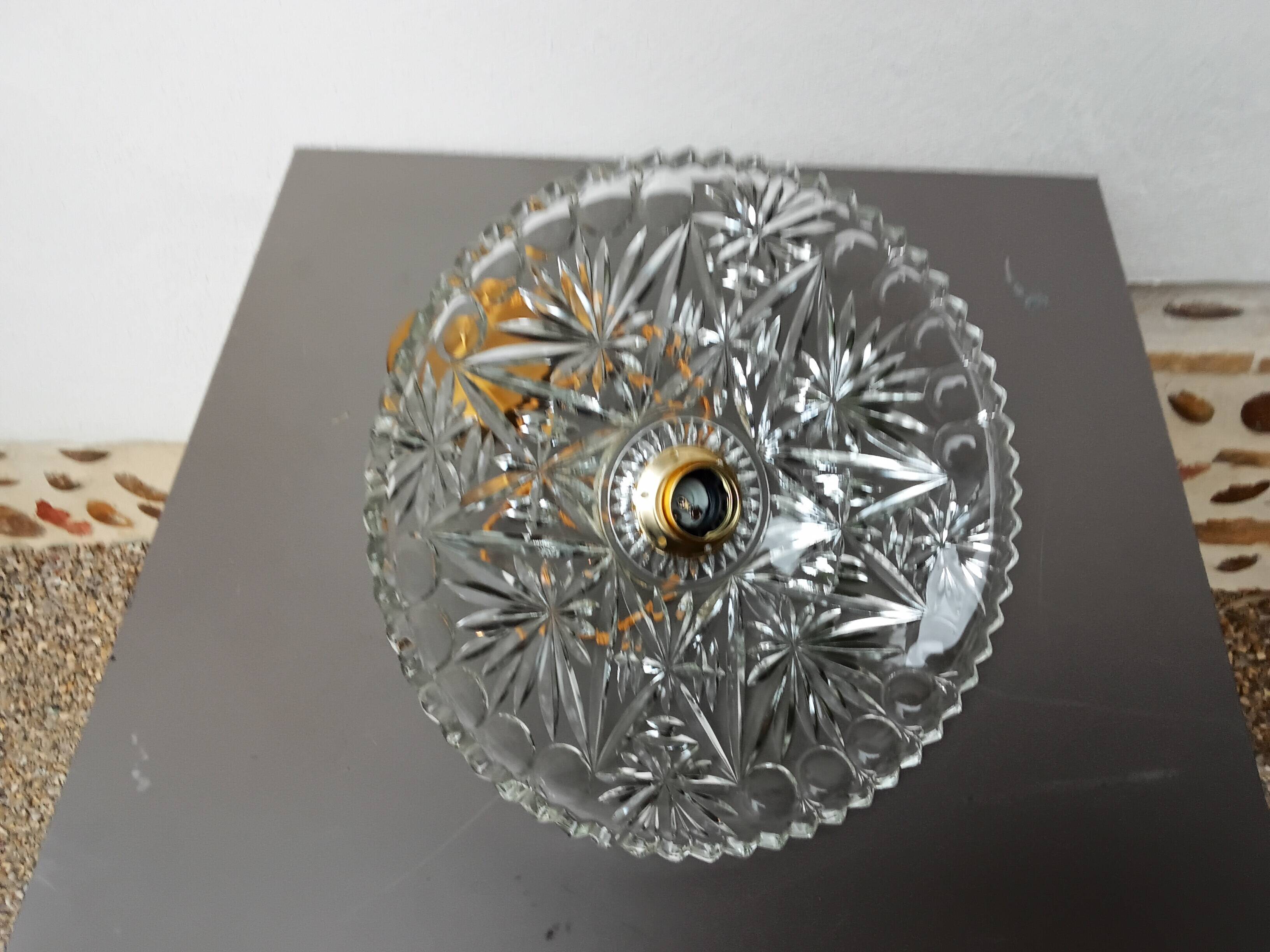 Vintage chiseled glass pendant light