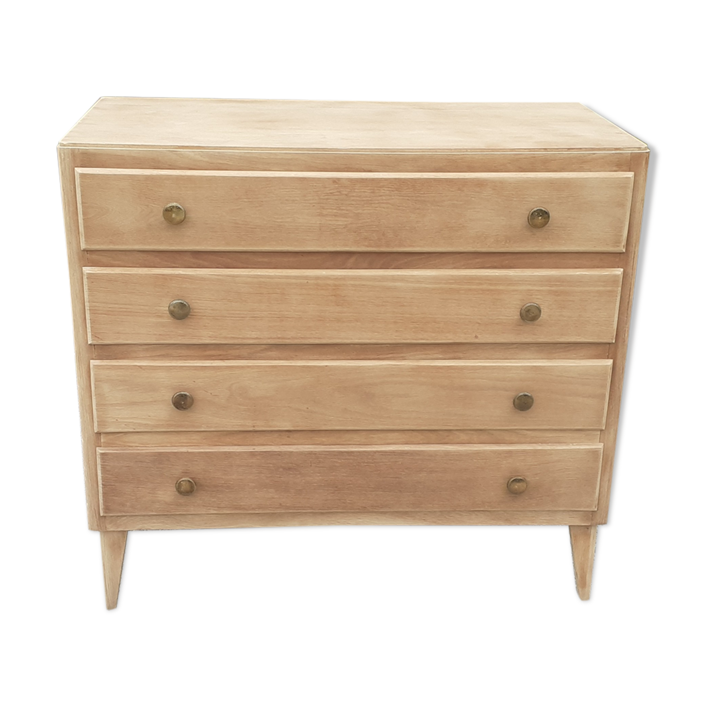 Dresser 4 drawers feet compass vintage raw wood