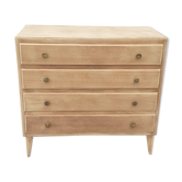 Dresser 4 drawers feet compass vintage raw wood