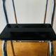 Tabouret escabeau vintage en formica noir et acier chromé