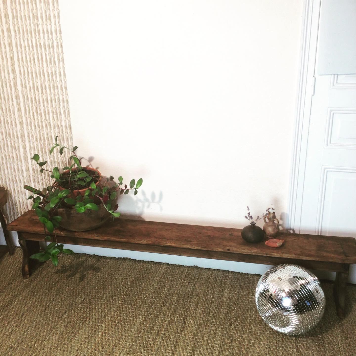 Solid oak school bench