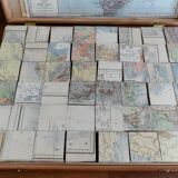 Old saussine geographical atlas in the form of a set of cubes around 1900