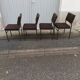 Set of 4 vintage chairs brown fabric