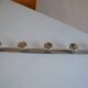 Vintage 80's chrome metal 5-hook wall coat rack
