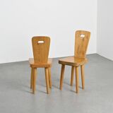 Pair of high-backed chairs by Christian Durupt, Méribel 1960