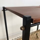 Vintage vinyl coffee table on wheels 1960