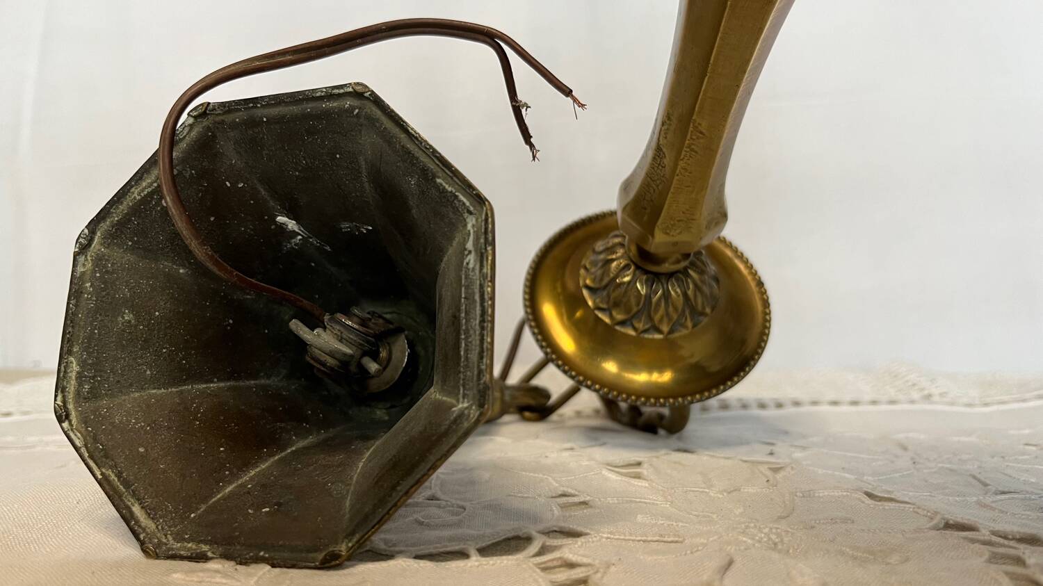 Vintage 6-arm copper chandelier