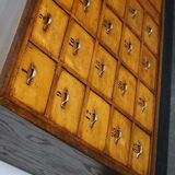 Dutch industrial apothecary cabinet in beech and oak 1940s
