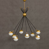 Italian brass chandelier with 8 light points