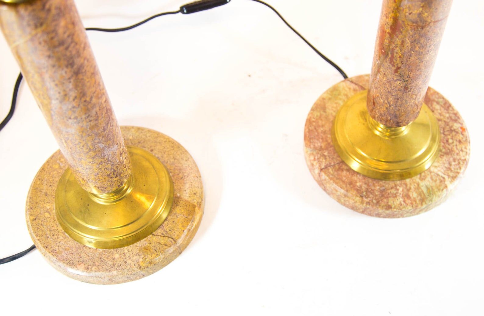 Set of XL Art Deco lamps in heavy marble