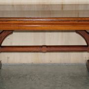 Victorian Gothic library table in antique oak