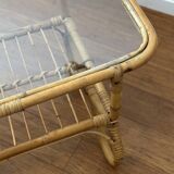 Vintage bamboo coffee table from the 1960s.