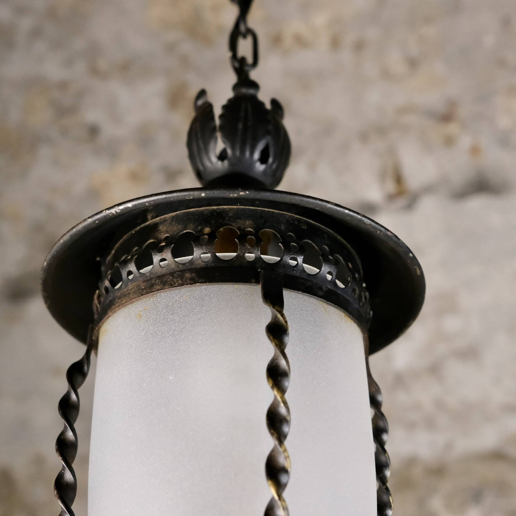 Wrought iron lantern, France, 1950s