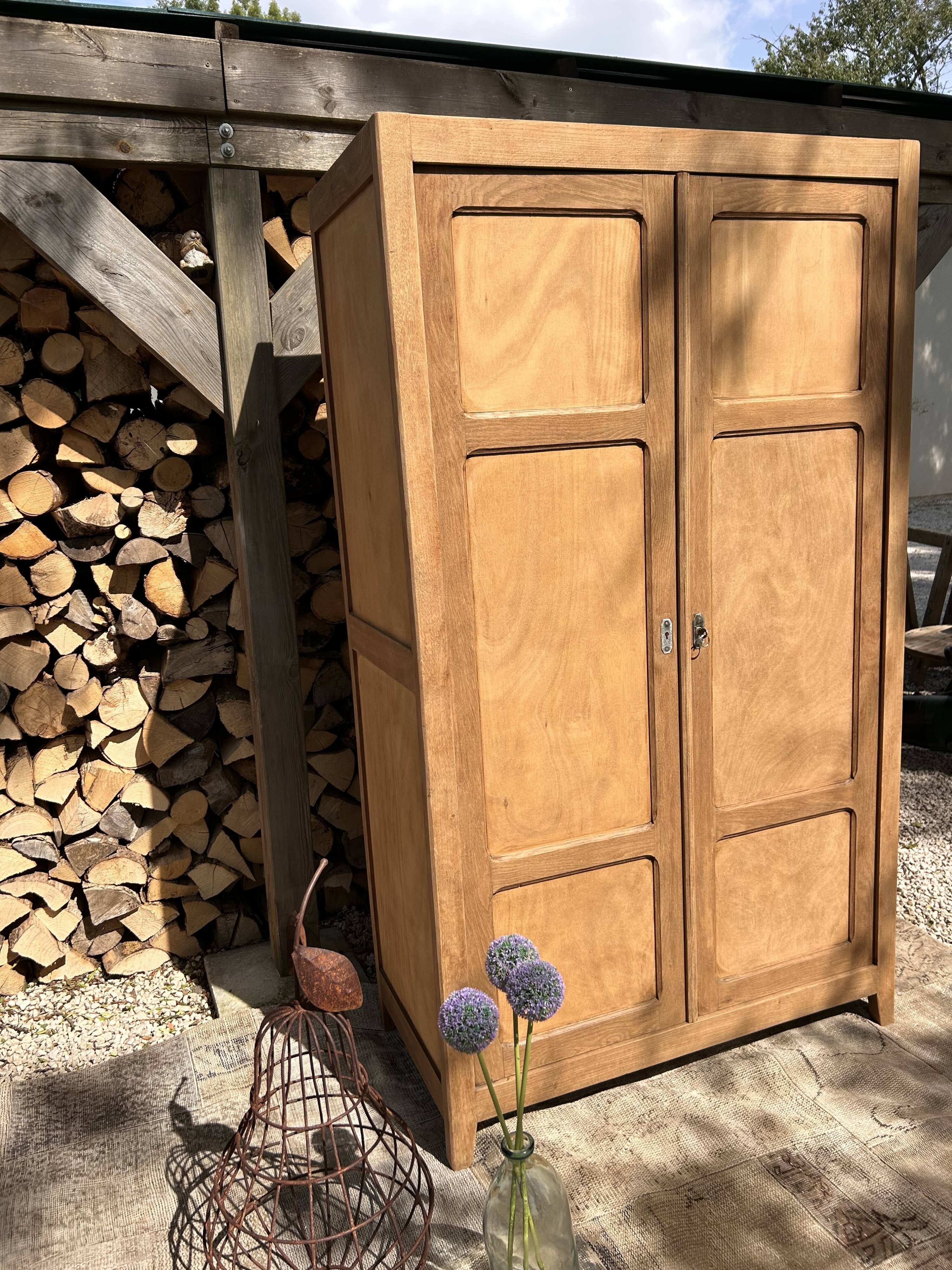 Parisian-style wardrobe, renovated wood