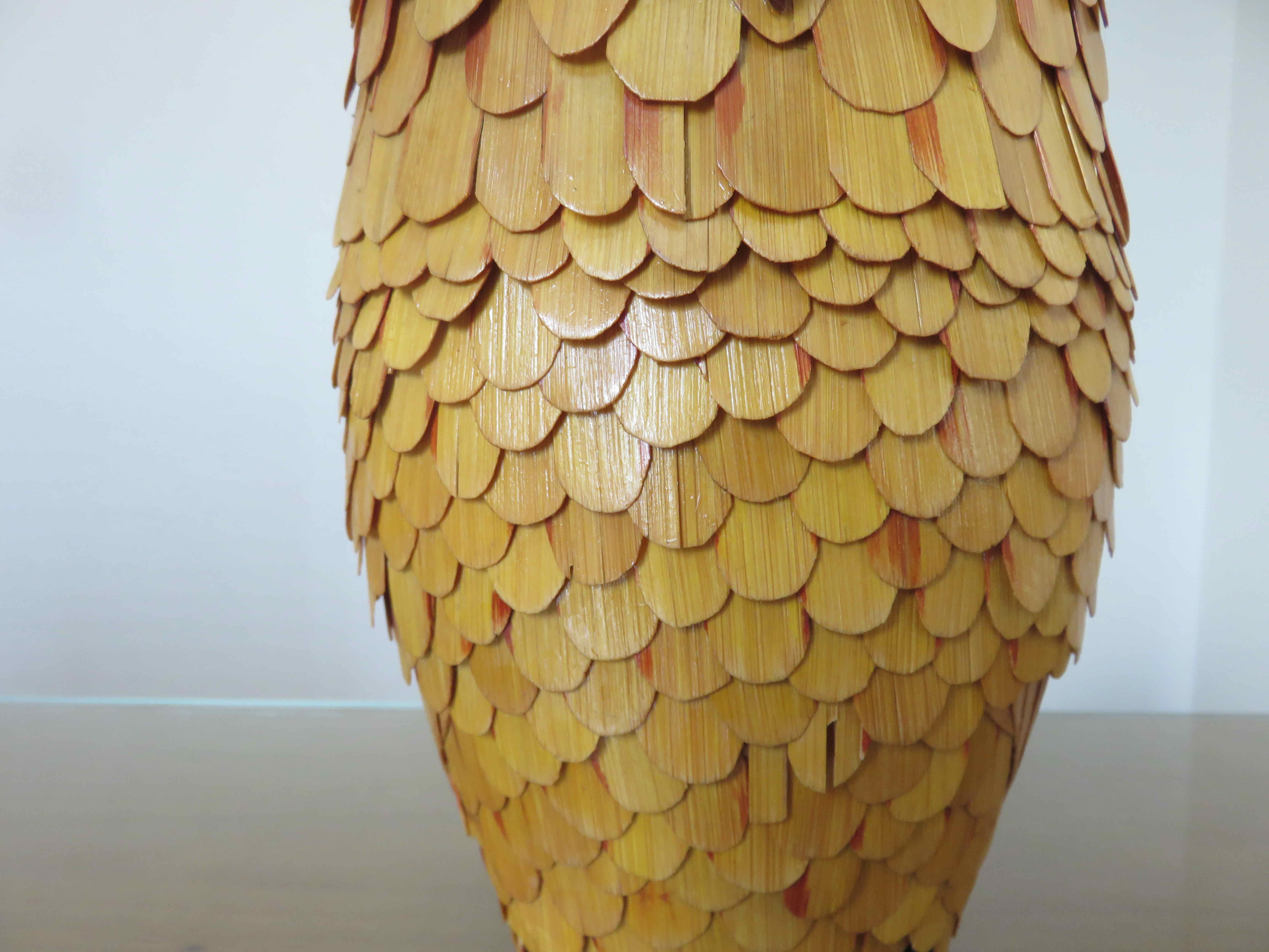 Box "owl" in rattan bamboo 70s