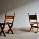 Pair of gothic style leather chairs