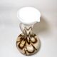 Murano glass vase Carlo Moretti vintage opaline, marbled brown and white, 70s