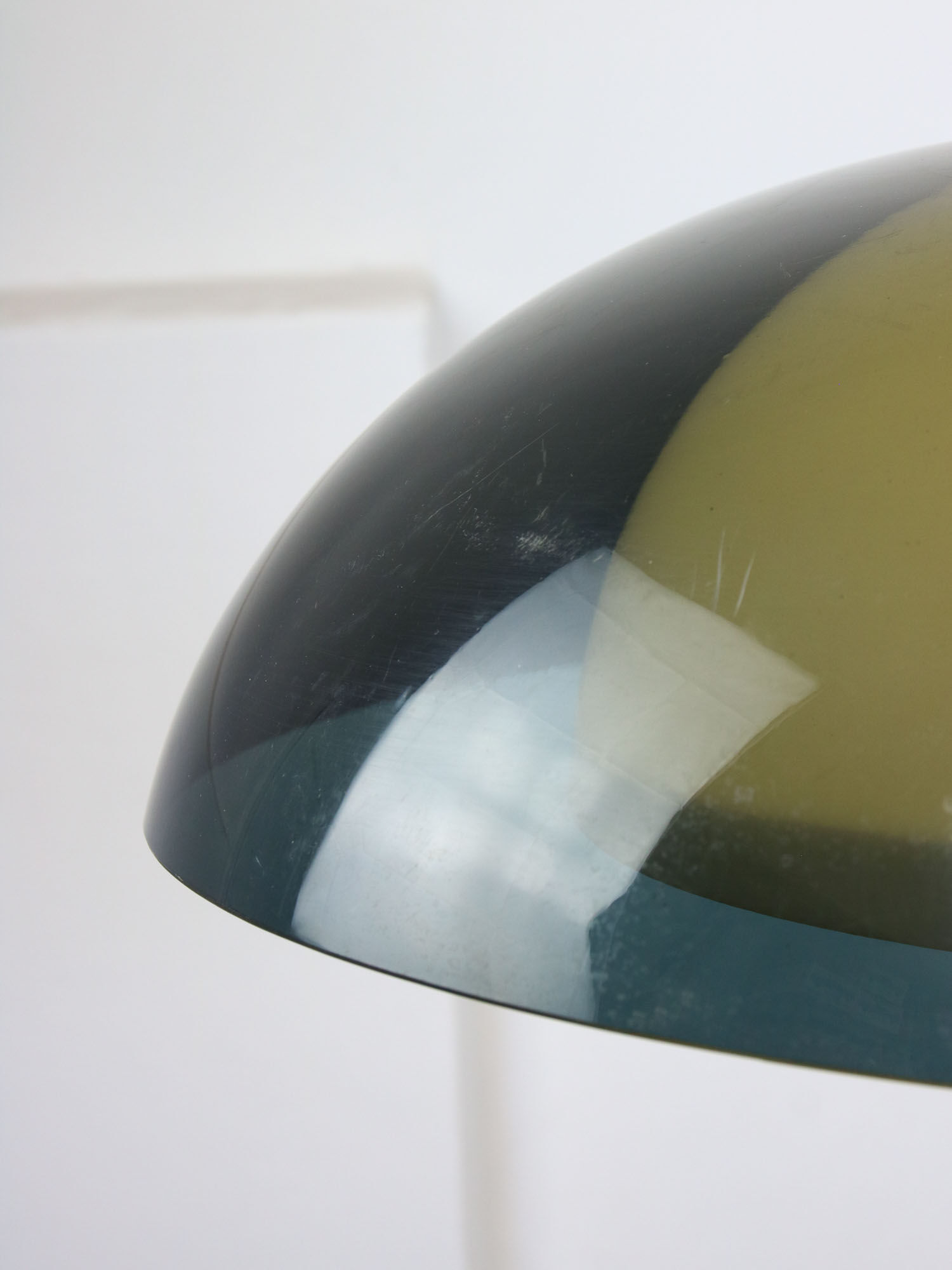 Italian green space age pendant lamp in plexiglass, 70s