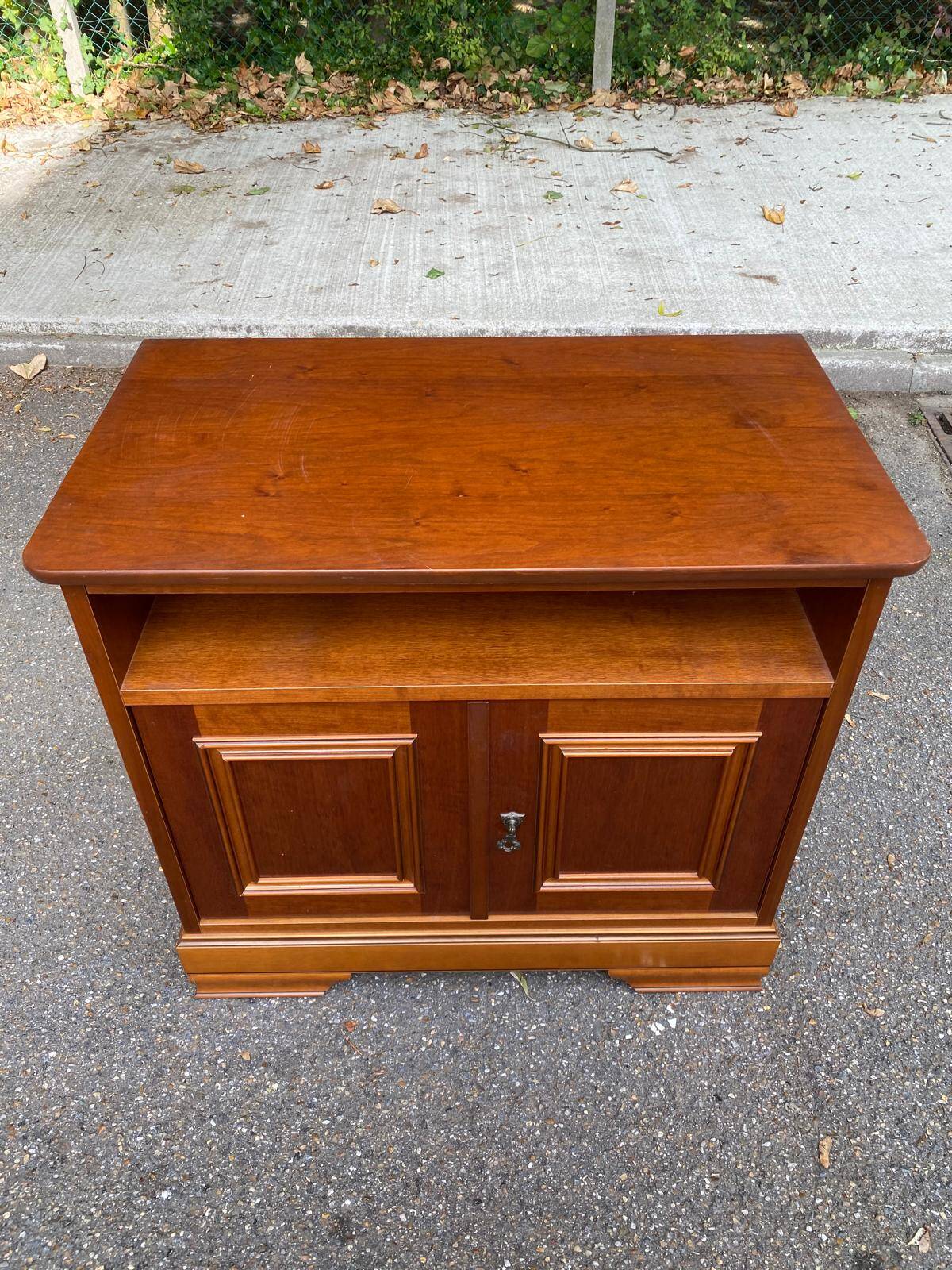 Louis Philippe sideboard in satin cherry wood on casters