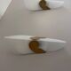 Pair of glass and metal wall lights AGE, 1980s, Italy