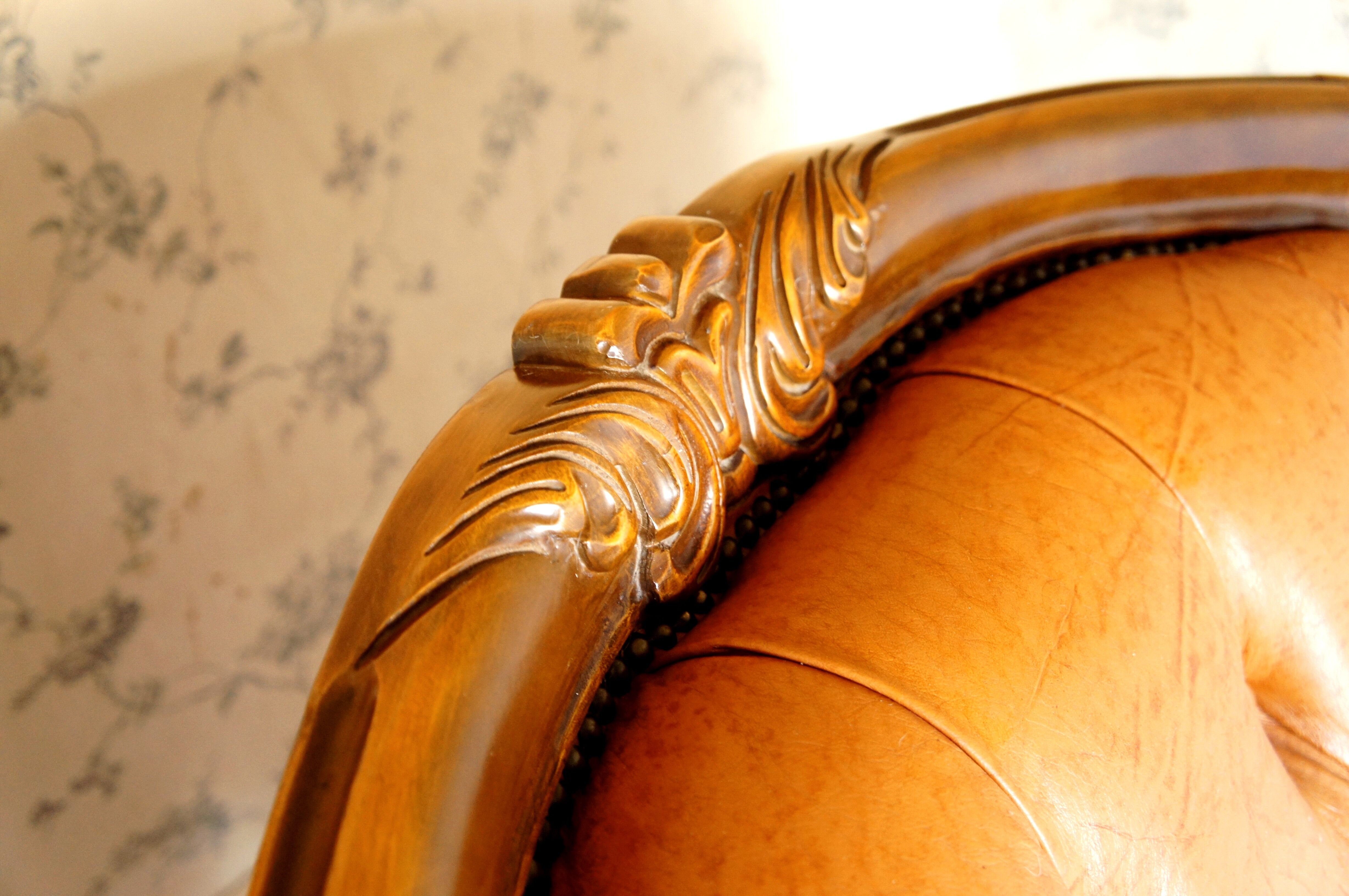 Cognac leather armchair "Ilsat Salotti" Italy circa 1980