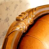 Cognac leather armchair "Ilsat Salotti" Italy circa 1980