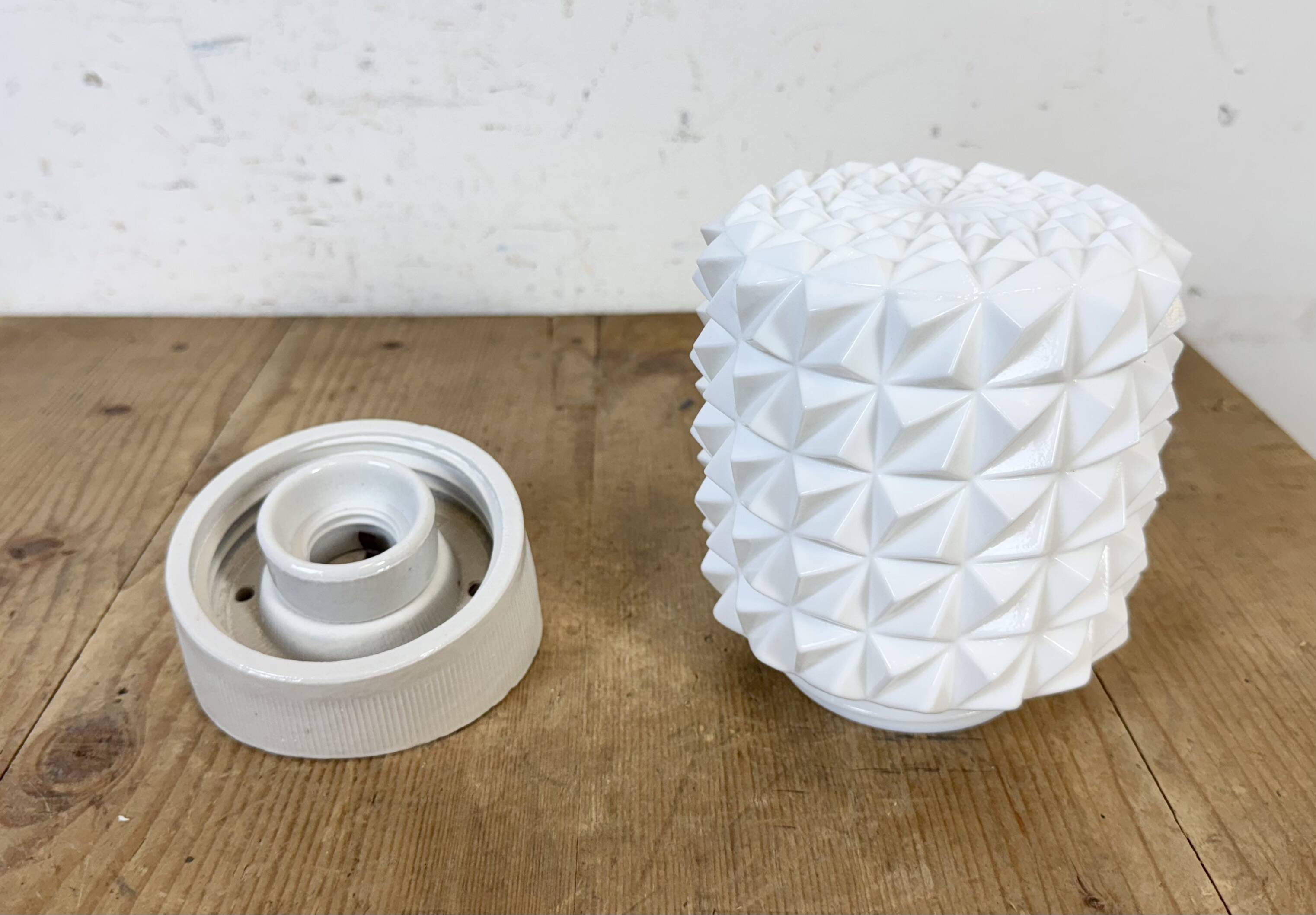 Vintage White Porcelain Wall Light, 1970s