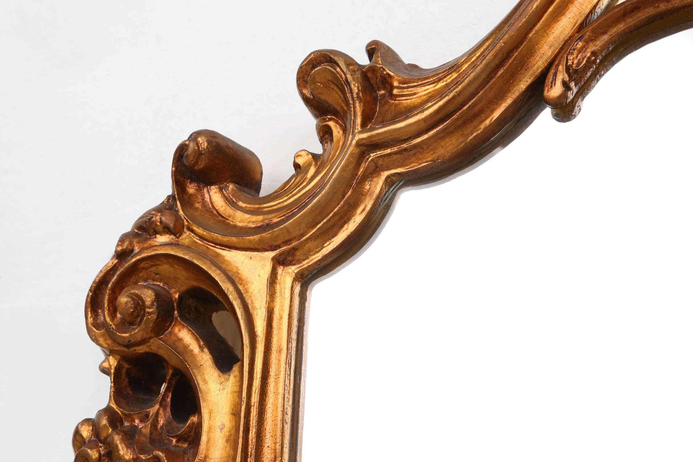 Wood-carved 20th century Louis XV style console mirror, France ca. 1970