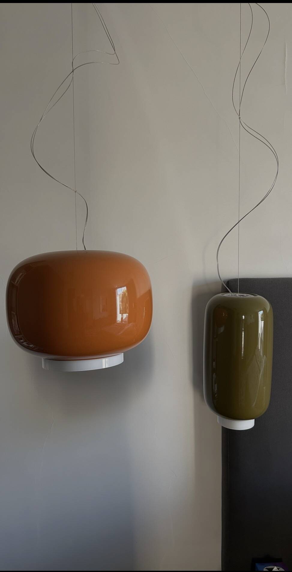 Chouchin No. 2 khaki glass pendant light by Foscarini
