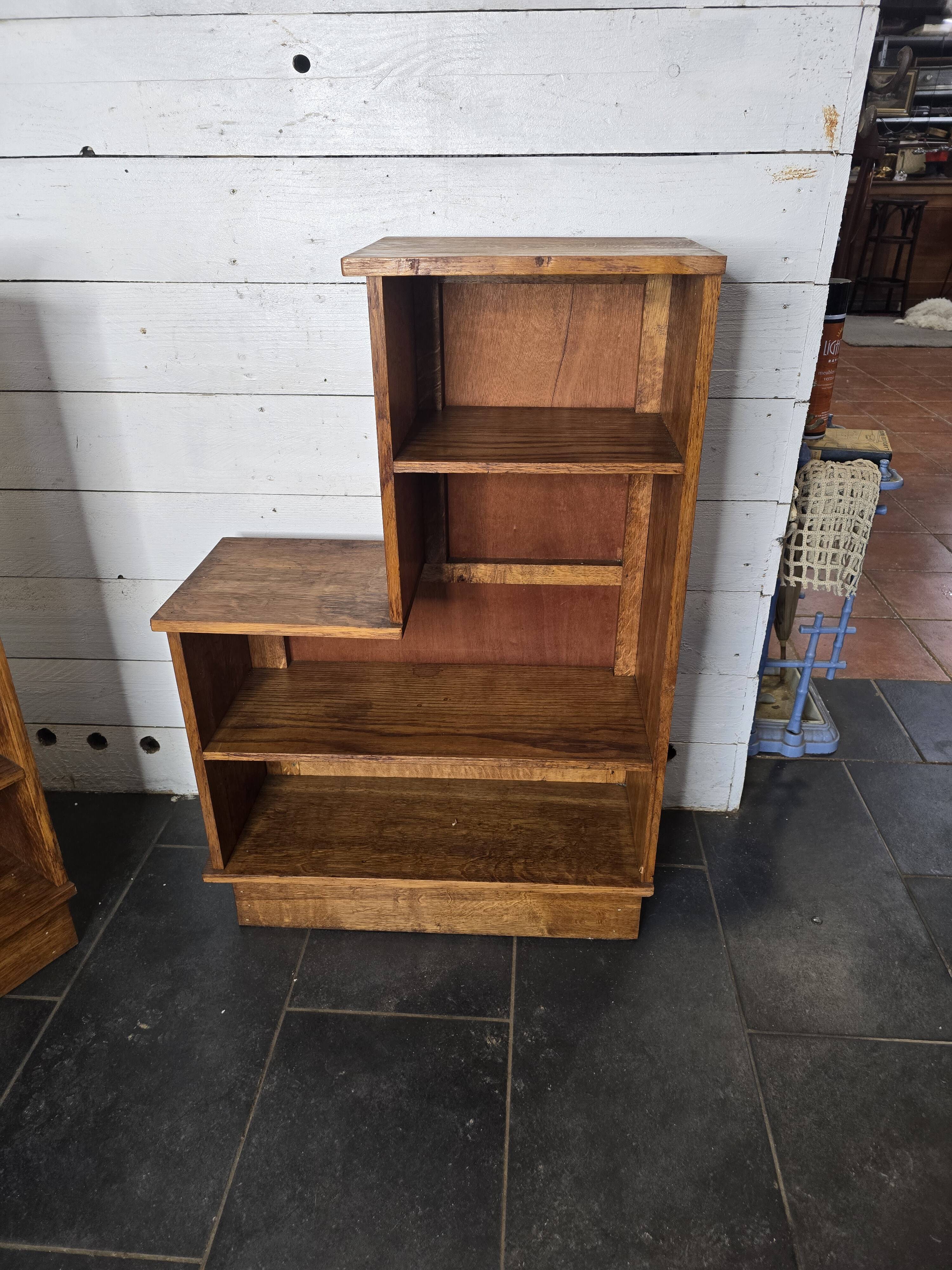 Pair of 1960s solid oak bookcases