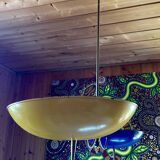 Chandelier, Italian suspension, entirely in brass, from the 50s