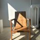 Fauteuil en bois naturel (teck) design minimaliste