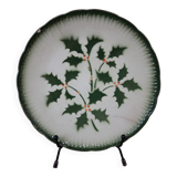 Old Terre de Fer Badonviller dessert plate with "holly" decor