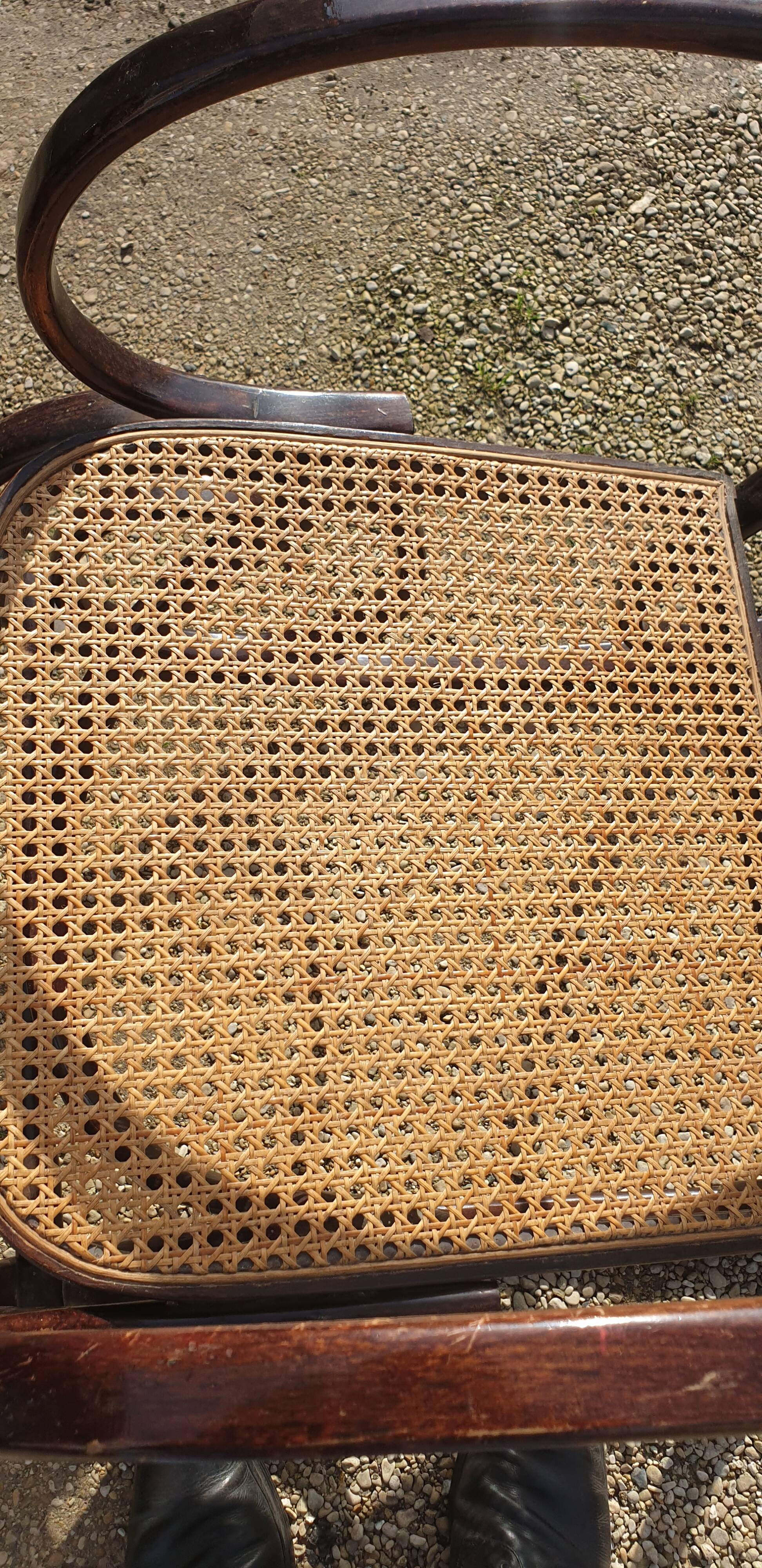 Rocking chair wood and canage seventies