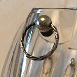 Crystal and silver ice bucket, silver clamp