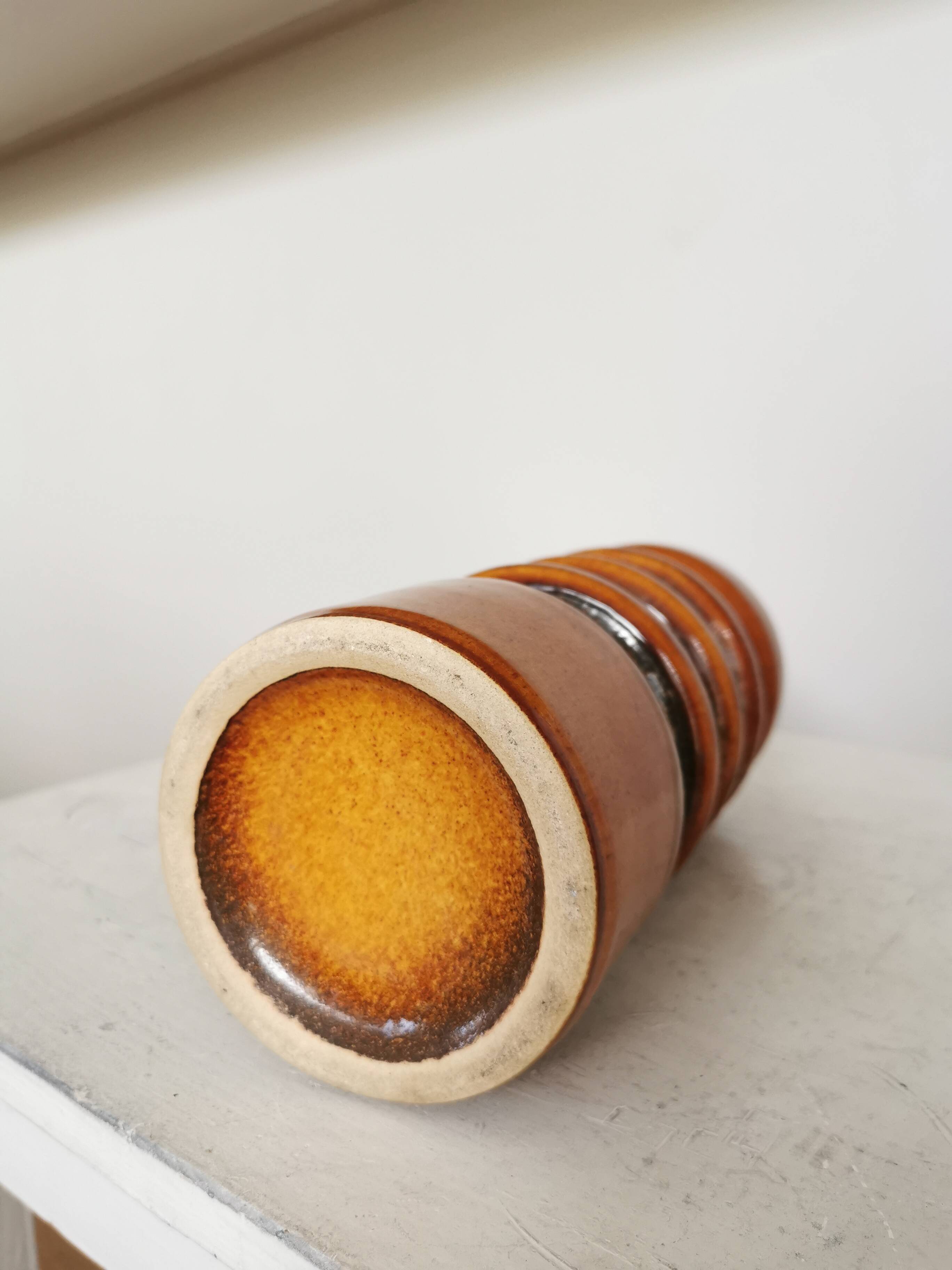 Vase vintage en céramique : poterie ouest-allemande des années 1970