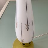 Lampe vintage en opaline et métal des années 50-60
